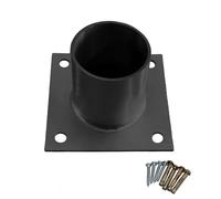 Deck Post Support Anchor Base Round Black, Fence Gate Post Support Flange Bolt Down Metal Stainless Steel, Enclosed Bottom Elevated Column Bracket(Dia 80mm)
