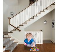 Deck Safety Net 80 x 480 cm Tear-Resistant, High Transparency, Banister Guard Child Safety Net, Apartment Cat Netting with Ropes & Cable Tie, for Apartment Railing Child, White