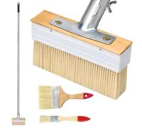Deck Stain Applicator Brush Outdoor Painting Tools with 1.6M Long Handle & 2 Detail Brushes Decking Paint Block Staining Brush for Wood Fence Floor Furniture Wall Coatings Oil/Water-Based Stains