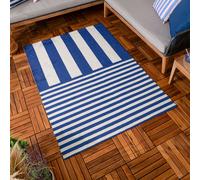 Deck Stripe Printed Indoor/Outdoor Rug Furn Blue 120cm x 170cm