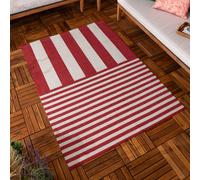 Deck Stripe Printed Indoor/Outdoor Rug Furn Red 120cm x 170cm