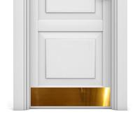 Deck The Door - Door Kick Plate - Elegant Accent & Durable Protection - Anodized Aluminum - Includes Easy Self-Adhesive - 8x32", Shiny Brass