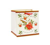 Deck The Halls - Poinsettia Design Gift Bag, Medium