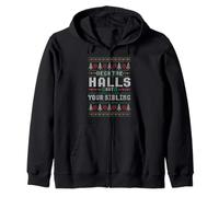 Deck The Halls Sibling Humor Christmas Design Zip Hoodie