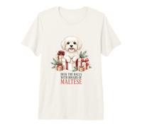 Deck The Halls with Boughs of Maltese Christmas Premium T-Shirt