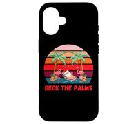 Deck the Palms - Christmas in July Santa Drinking a Cocktail Case for iPhone 16