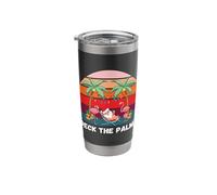 Deck The Palms - Christmas in July Santa Drinking a Cocktail Stainless Steel Insulated Tumbler