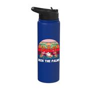 Deck The Palms - Christmas in July Santa Drinking a Cocktail Stainless Steel Insulated Water Bottle