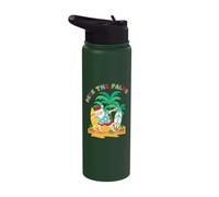 Deck the Palms Dabbing Santa - Xmas Tropical Beach Surfing Stainless Steel Insulated Water Bottle