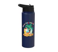 Deck the Palms Dabbing Santa - Xmas Tropical Beach Surfing Stainless Steel Insulated Water Bottle