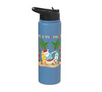 Deck the Palms Dabbing Santa Xmas Tropical Beach Surfing Stainless Steel Insulated Water Bottle