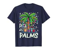 Deck The Palms Family Vacation Christmas Palm Tree Xmas T-Shirt