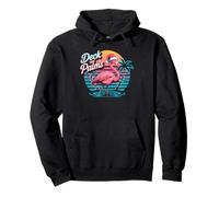 Deck the Palms Flamingo Tropical Christmas Lights Palm Tree Pullover Hoodie