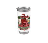 Deck The Palms Funny Tropical Christmas Beach Santa Holiday Stainless Steel Insulated Tumbler