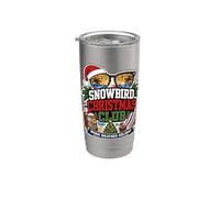 Deck The Palms Tropical Christmas Beach Snow Birds Santa Stainless Steel Insulated Tumbler