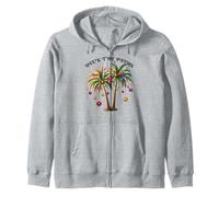 Deck the Palms Tropical Christmas Xmas Lights Palm Tree Kids Zip Hoodie