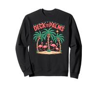 Deck The Palms Tropical Hawaii Christmas Palm Tree Lights Sweatshirt