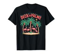 Deck The Palms Tropical Hawaii Christmas Palm Tree Lights T-Shirt