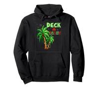 Deck The Palms Tropical Xmas Palm Tree Lights Pullover Hoodie