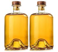 DECKALY 2 Pack Glass Wine Bottles, 750ml Home Brewing & Juicing, Clear Beverage Bottles for Sparkling Wine, Kefir, Food Storage, Leak Proof, Dishwasher Safe