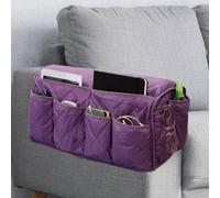 DECKALY Modern, Functional Sofa Armrest Organizer with 14 Pockets, Non-slip Recliner Organizer Couch Armchair Caddy TV Remotes Caddy, Book, Magazines, Ipad Purple