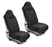 DECKALY Waterproof Sweating Car Seat Cover for Post Gym Workout, Running, Swimming, Beach and Hiking, Universal Fit Non-Slip Bucket Seat Protector for Cars SUV Trucks, Machine Washable (2pcs Black)