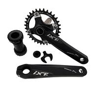 DECKAS 170mm Crankset, 104BCD 32T 34T 36T 38T Round Single Speed Narrow Wide Tooth Chainring and Crank Arm Set for MTB BMX Road Bicycle (Black 32T)