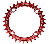 DECKAS Round Oval Chainring 104BCD 32T 34T 36T 38T Narrow Wide Chainring for 6 7 8 9 10 11 12 Speed Chains (Round Red, 32T)