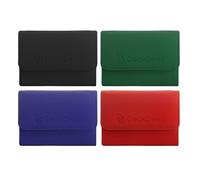 DeckDwell 4 Pack MTG Deck Boxes with 50 Card Sleeves - Holds 400+ Double Sleeved Cards (100+ Per Box), Leather Commander Deck Box Set with 8 Dividers, Magnetic Closure(Black/red/blue/Green