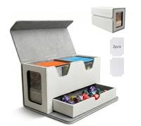 DeckDwell Double deck box, mtg commander box with 2 Commander Display & 1 Dice Tray, Fits 200+ Double Sleeved, tcg deck box for CCG TCG Sports