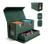 DeckDwell Double deck box, mtg commander box with 2 Commander Display & 1 Dice Tray, Fits 200+ Double Sleeved, tcg deck box for CCG TCG Sports