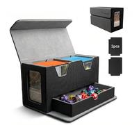 DeckDwell Double deck box, mtg commander box with 2 Commander Display & 1 Dice Tray, Fits 200+ Double Sleeved, tcg deck box for CCG TCG Sports
