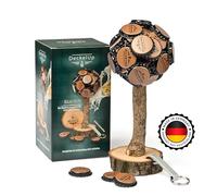 DeckelUp Solid Oak Magnetic Tree - Capsule Tree with Bottle Opener - Beer Mat with Magnet - Gift for Men - Party Game
