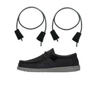 DECKER Elastic Shoelaces Strings No tie shoelace Replacement Laces for Hey Dude Shoes, Black and White Dots, 14"(36 cm)