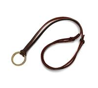 Decker Glasses Necklace Sunglasses Holder Hanging Ring Leather Cord Adjustable Eyeglasses Strap Alloy Loop Ring, Gold Ring, Adjustable 9.8 inch (25 cm) to 17.7 inch (45 cm)