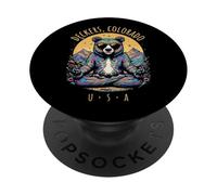 Deckers Colorado Abstract Bear Chill Zen Yoga Design PopSockets Adhesive PopGrip