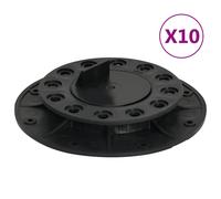 Decking Adjustable Feet Black Polypropylene 20-30mm 10pcs Top14.8cm Bottom19.8cm