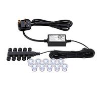 Decking/Garden/Pathway/Patio Recessed Light Kit 10 x 30mm LED Blue Light Stainless Steel IP67 Rated