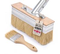 Decking Paint Brush Long Handle 1.92m Locking Steel Pole, Decking Oil Brush | 18 cm head, 5 stainless sections, chip brush for edges, for decking, fences and sheds, Designed in the UK