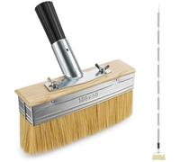 Decking Paint Brush with Long Handle, Adjustable Deck Stain Applicator with Thick Bristles, Block Staining Brushes for Outdoor Wood Floor Fence, Deck Coating, Fence and Decking Brush (6.9")