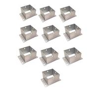 Decking Post Base for Deck Porch Handrail Railing Support, Stainless Steel Fence Post Bracket for Concrete, Pergola Stand Boots/ Square Mailbox Post Anchors,10 Pcs,145x145mm(5.7x5.7 in)