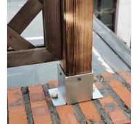 Decking Post Base for Deck Porch Handrail Railing Support, Stainless Steel Fence Post Bracket for Concrete, Pergola Stand Boots/ Square Mailbox Post Anchors,1 Pcs,145x145mm(5.7x5.7 in)