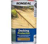 Decking Protector Natural 5 Litre - Wax Enriched Water Based Formula - Resists Greying Mould Algae - Scuff Resistant Wood Decking Finish - Outdoor Use