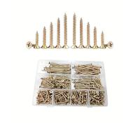 Decking Screws 150/470pcs Flat Head Self Tapping Screw Combination Kit, Reinforced Self Tapping Wood Screws, Metal Screws(470PCS)