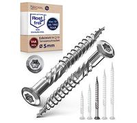 Decking Screws 5x60 mm Marine Grade 316 Stainless Steel Torx Wood Screws Partial Thread Outdoor Deck Screws Rust Resistant - NietFullThings Pack of 400