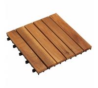 Decking Tiles 10 pcs 30x30 cm Solid Acacia Hardwood Brown Varnished Interlocking