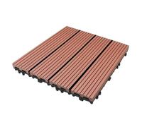 Decking Tiles 1pcs Outdoor Plastic Wood Flooring Patio Villa Terrace Garden Splicing Co-Extruded Round Hole(Color 1)