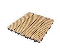 Decking Tiles 1pcs Outdoor Plastic Wood Flooring Patio Villa Terrace Garden Splicing Co-Extruded Round Hole(Color 4)