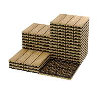 Decking Tiles 27 Packs, 30 x 30 cm Waterproof Interlocking Flooring Tiles, All Weather Use Garden Deck Boards for Indoor Outdoor, Patio Deck Flooring for Balcony,Terrace,Backyard, Hot Tub - Coff