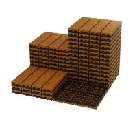 Decking Tiles 27 Pcs, 30 x 30 cm Interlocking Deck Tiles, Waterproof Wood Plastic Composite Flooring Tiles, All Weather Use for Indoor & Outdoor, Patio, Balcony, Garden, Terrace and Hot Tub